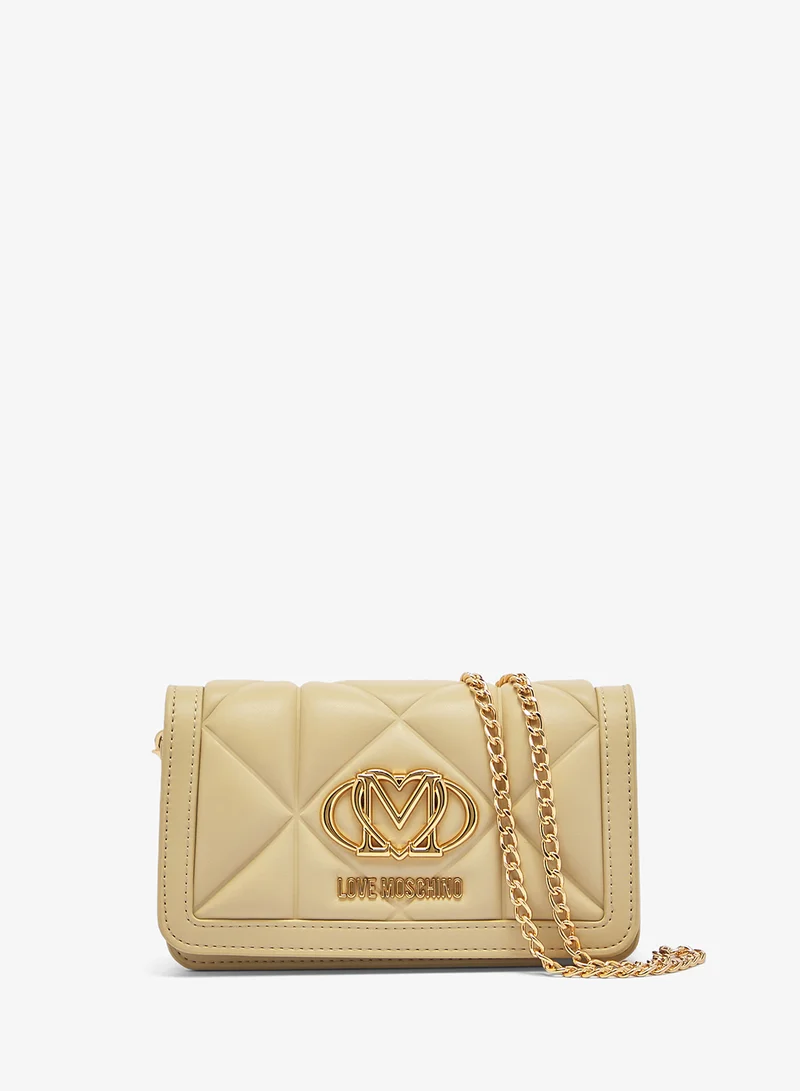 Embossed Q PU Crossbody Bag